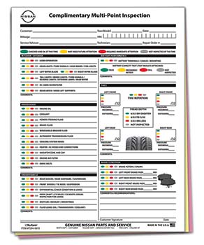Truform™ brand - manufacturer specific - nissan - multi point inspection form